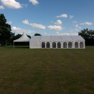 Marquee with pointed roof