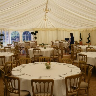 Inside of a marquee